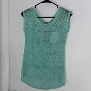 Green Cropped Sleeveless Tank Top
